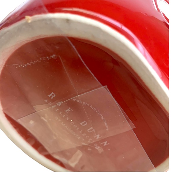 NWT Rae Dunn Peppermint Mocha Mug with Red & White Whip Cream Lid Topper LG - Picture 8 of 8